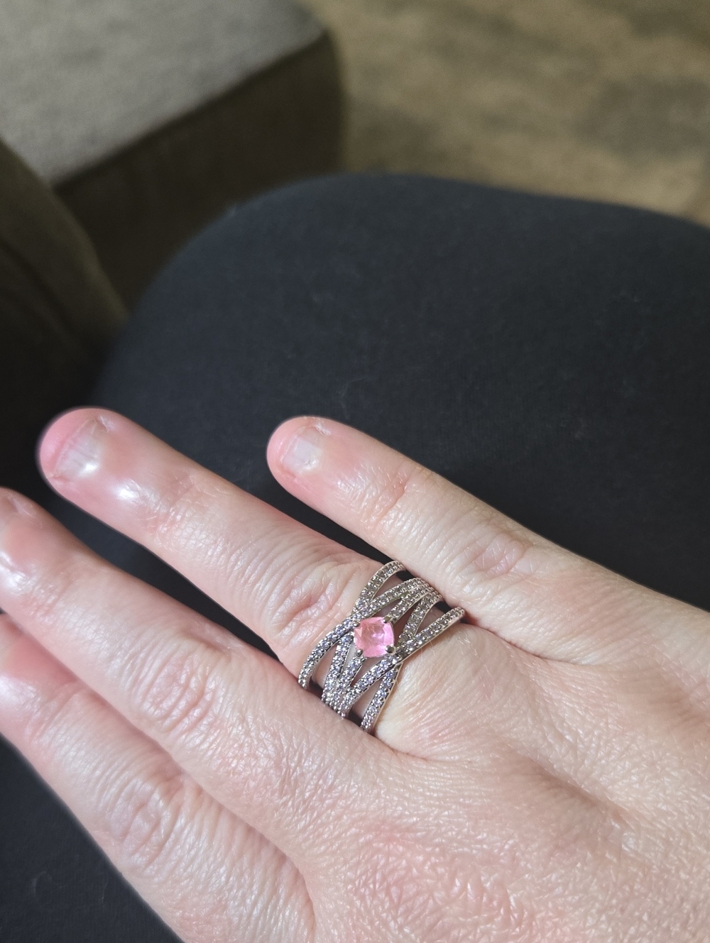 BP Shes Fire And Ice Lab Created Pink Smithsonite On Rhodium Plating